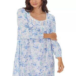 EILEEN WEST Blue Florals NIGHTGOWN Small